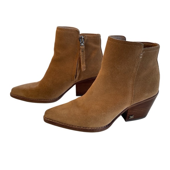 Sam Edelman Shoes - Sam Edelman Jane Leather Suede Western Booties Women’s Size 4 Rodeo Cowgirl